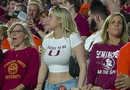 College Football Fan's Outfit Going Viral Saturday Night