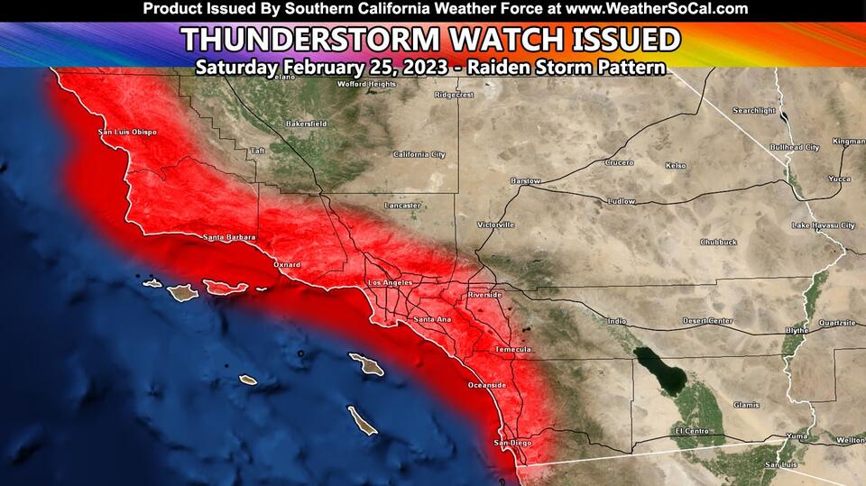 Thunderstorm Watch Issued for Metro Southern California Zones Ahead of ...