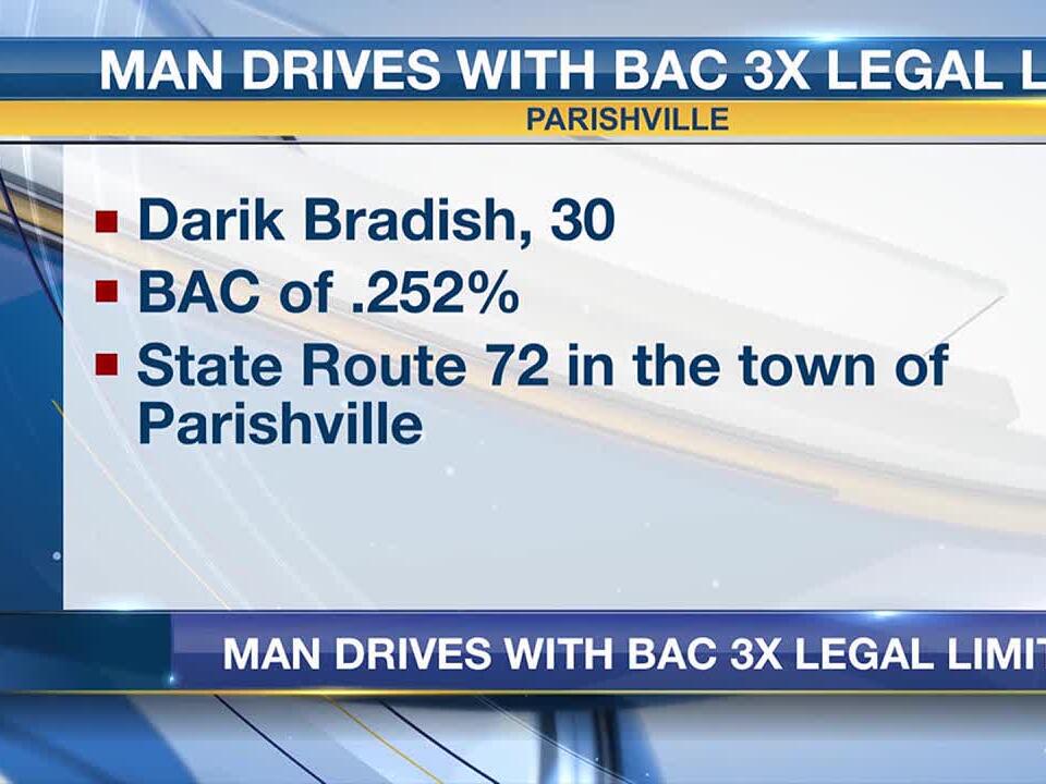 Man accused of driving with BAC 3X legal limit