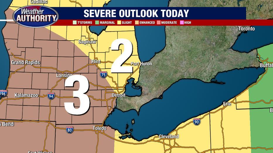 Michigan Severe Weather: Thunderstorms push into Metro Detroit Monday