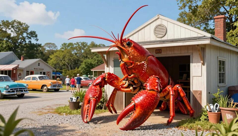 The Louisiana Roadside Stop Where a 15-Foot Crawfish Guards the Parking Lot