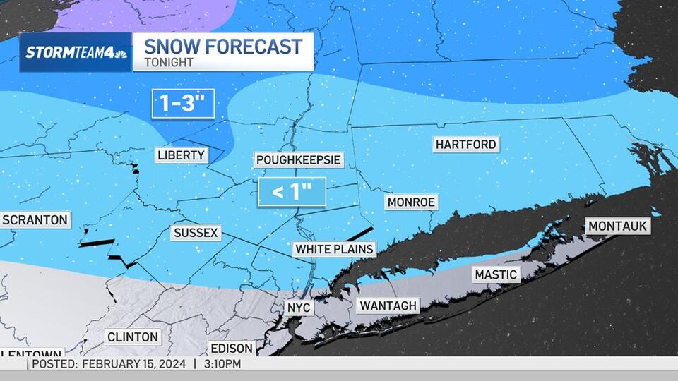 Parts of NYC area may get more snow tonight ahead of widespread light ...