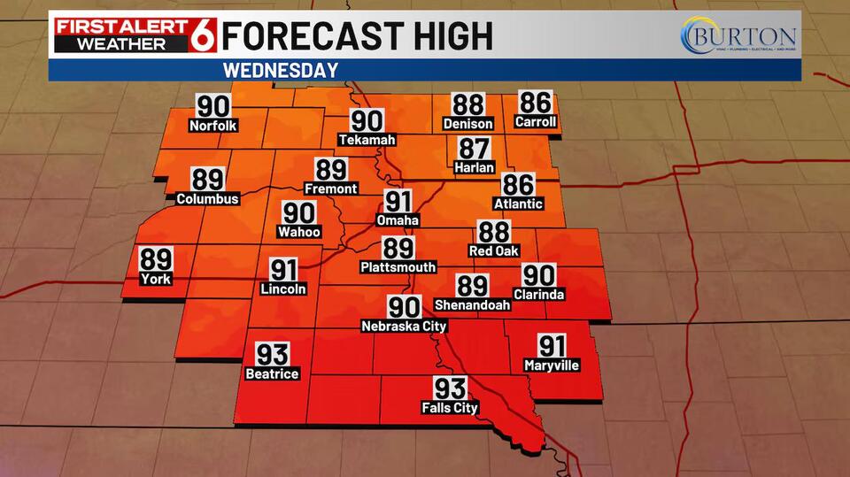 Jaret’s First Alert 6 Forecast: Hot and humid Wednesday afternoon with more storm chances late