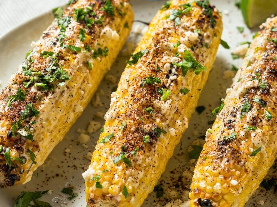 Mexican elote (grilled street corn)