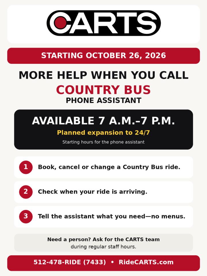 ⚠️ New CARTS phone assistant starts October 26, 2026 - NewsBreak