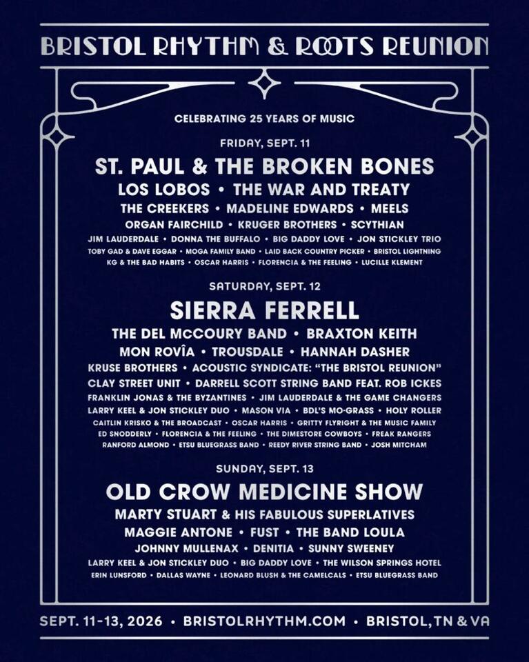 Bristol Rhythm & Roots Reunion Adds More 2026 Artists - NewsBreak