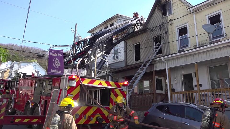 Person flown to burn unit following row home fire in Northumberland ...
