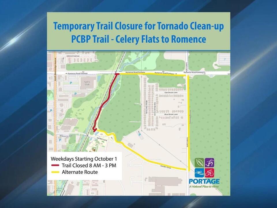 Portage Creek Bicentennial Park Trail to close on weekdays for tornado