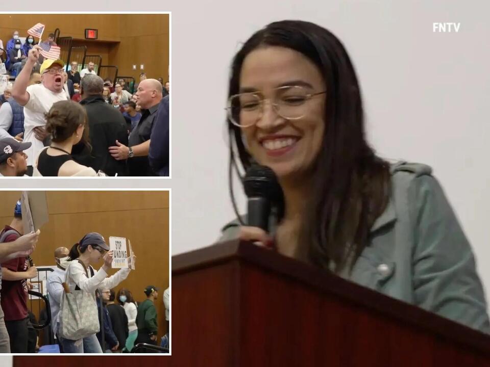 AOC shouted down during chaotic NYC town hall: ‘You’re a piece of s–t!’ - NewsBreak