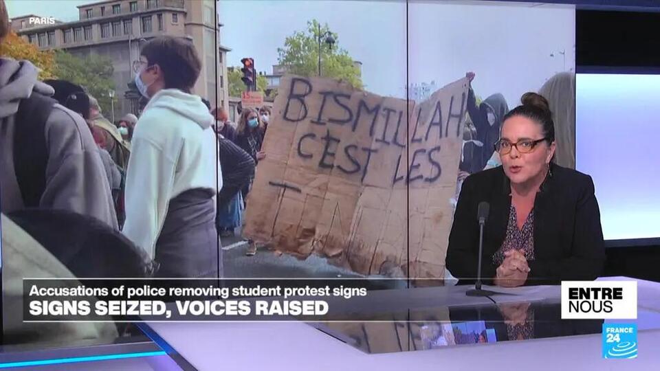 French student protests: From confiscated signs to catchy slogans ...