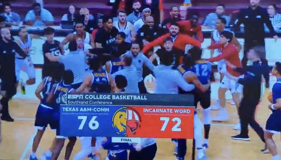 WATCH: Massive Brawl Erupts at End of College Basketball Game - NewsBreak