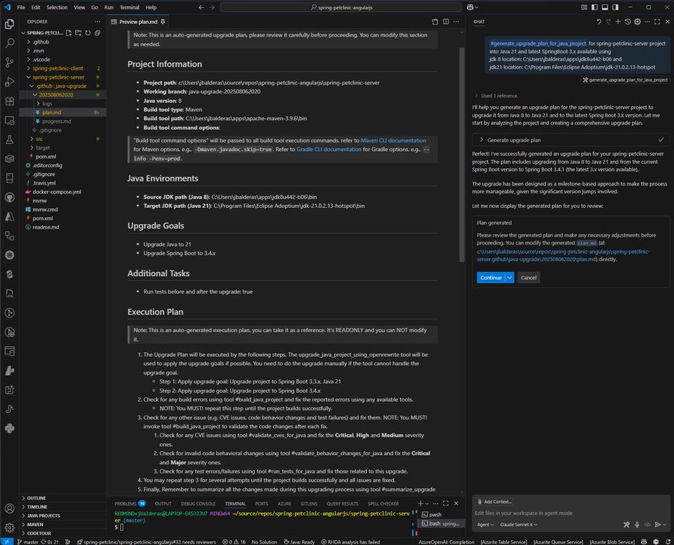 Modernizing legacy Java project using GitHub Copilot App Modernization ...