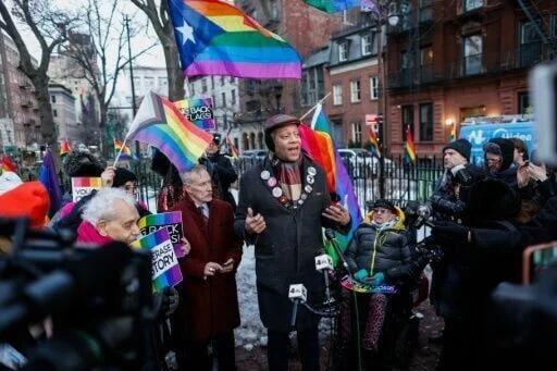 Community activist Jay Walker speaks at a protest against the removal ...