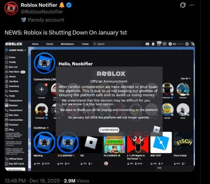 Is Roblox Shutting Down On January 1 The Rumor Is Back Again But Let 47hRkS 17OdCWB300