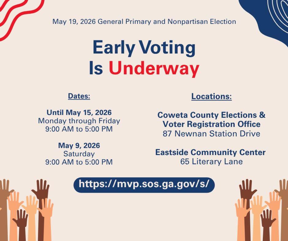 Early voting open for May 19 elections in Coweta County - NewsBreak