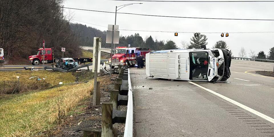 Crews respond to vehicle accident involving ambulance on Route 50 in ...