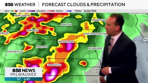 1:10pm Update: Rare Level 4 Moderate risk issued for parts of southern Wisconsin