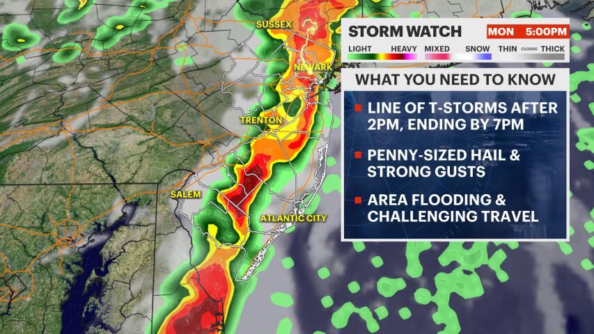 STORM WATCH: Scattered showers, severe storms possible in New Jersey on ...