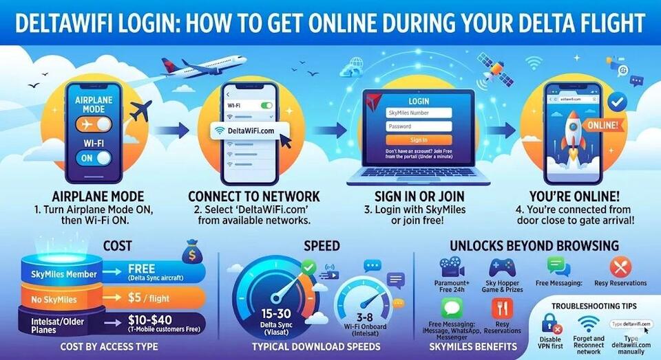 Deltawifi Login: How to Get Online During Your Delta Flight - NewsBreak
