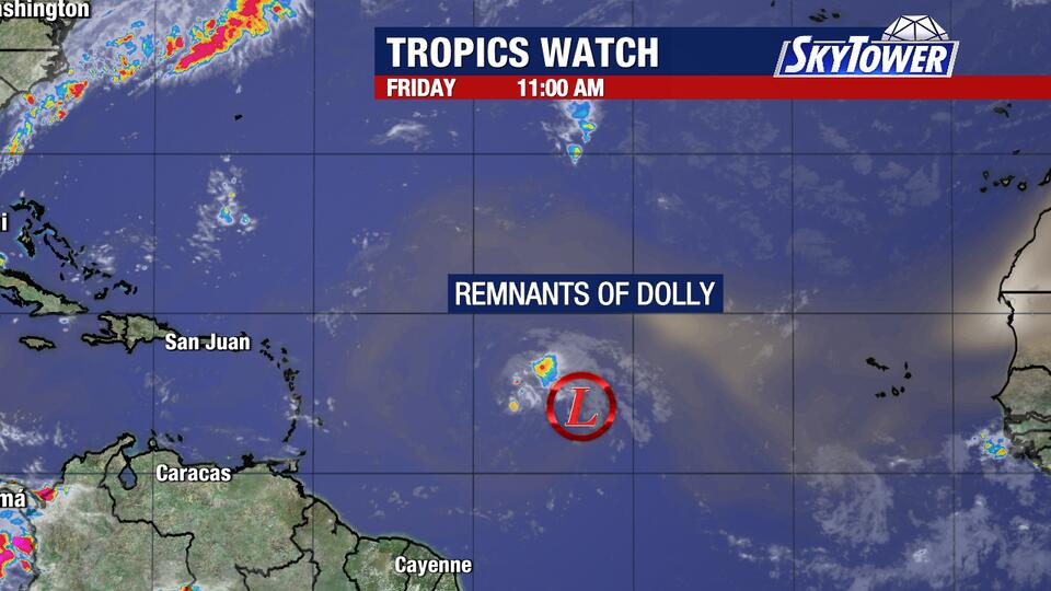 Tropical Storm Dolly dissipates before reaching Caribbean Islands
