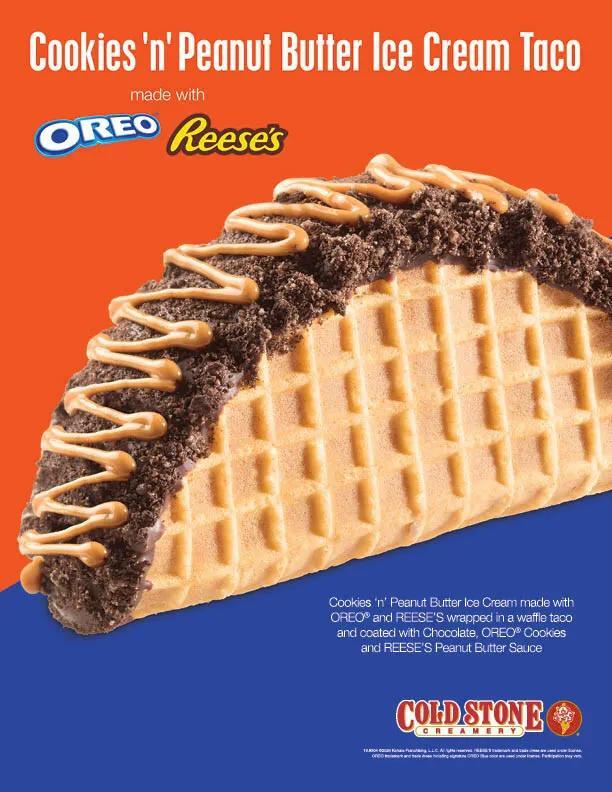 Cold Stone Creamery Celebrates National Ice Cream Month with a Cookies ‘n’ Peanut Butter Taco. Yes, Really!