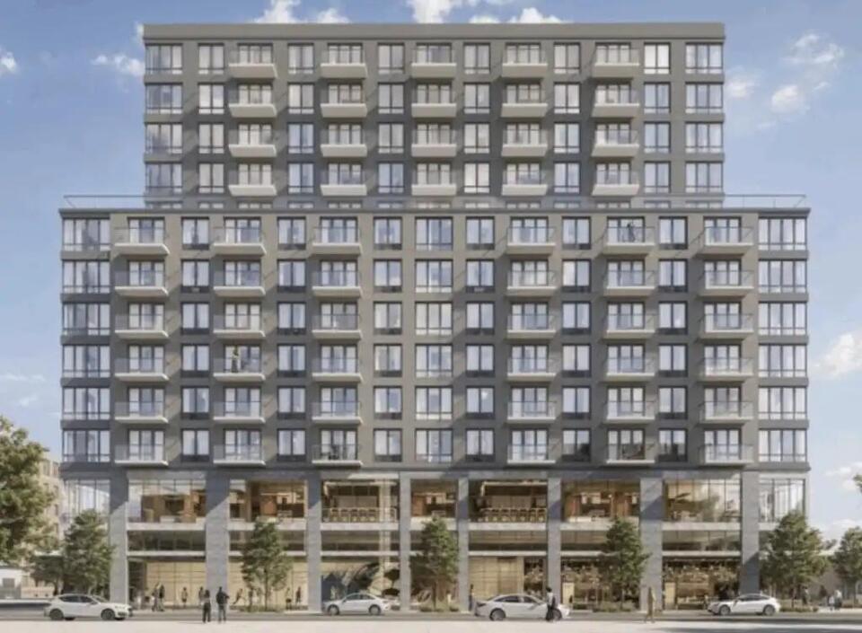 Rendering unveiled for mixed-use building with 119 apartments in Corona ...