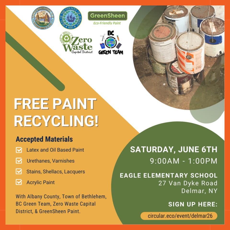♻️ Free Paint Recycling Event June 6 in Delmar - NewsBreak