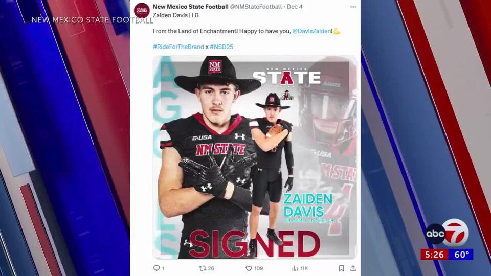 Centennial’s linebacker Zaiden Davis signs to NMSU - NewsBreak