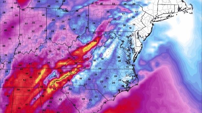 Potential damaging storm developing East Coast. Flooding rain, fierce ...