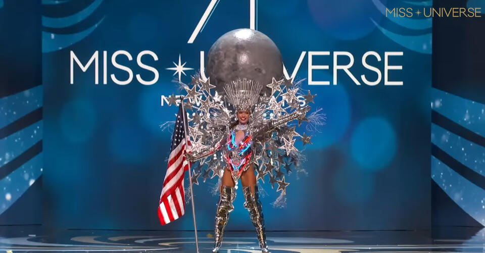 Miss USA R'Bonney Gabriel celebrates NASA moon landing in Miss Universe