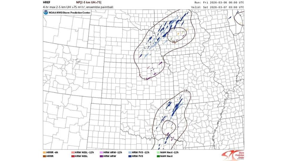 Iowa and Eastern Oklahoma Identified as Two Main Tornado Zones Friday ...
