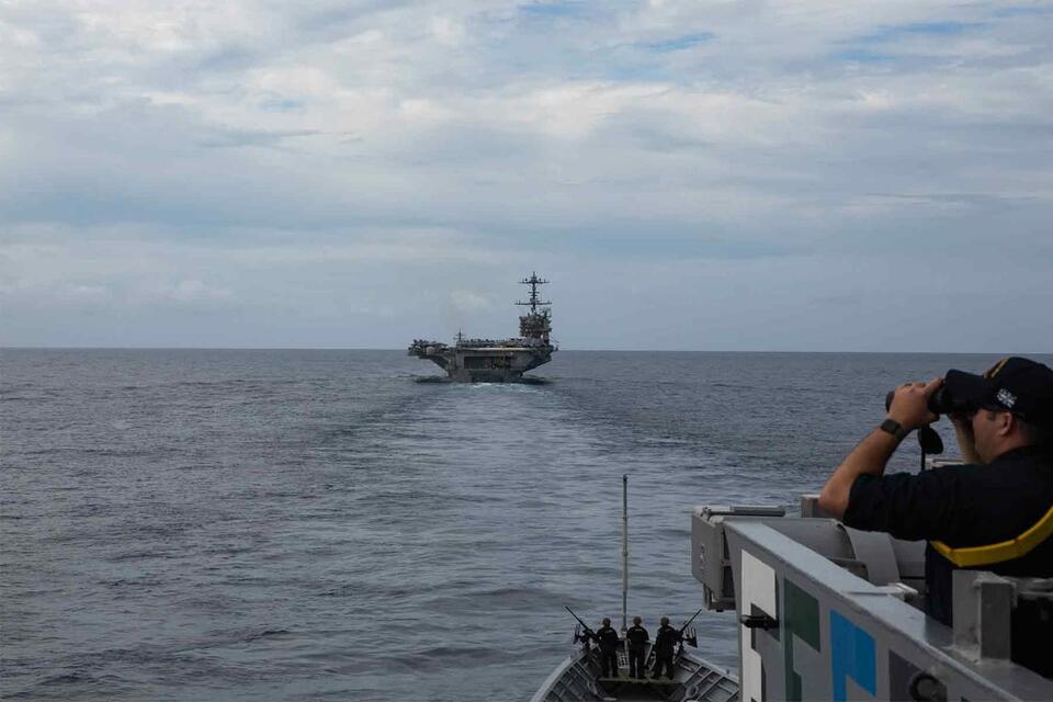 Navy Fighter Jet Falls Off Aircraft Carrier in Red Sea During Bombing ...