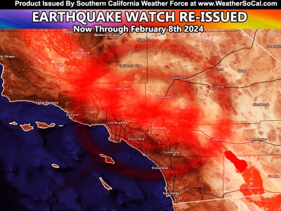 Earthquake Information for Southern California Now Through February 8th