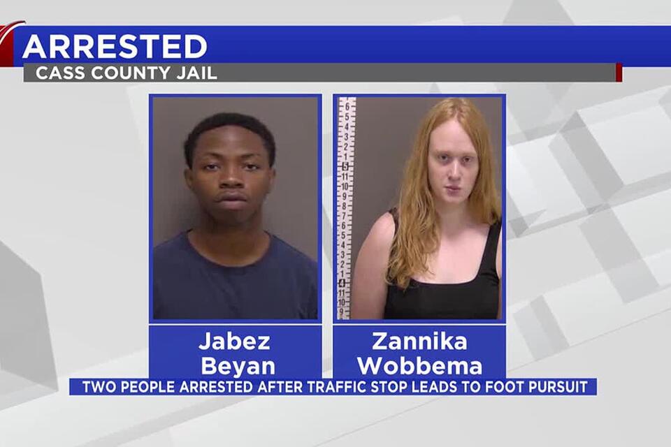 Two people arrested after traffic stop leads to foot pursuit - NewsBreak