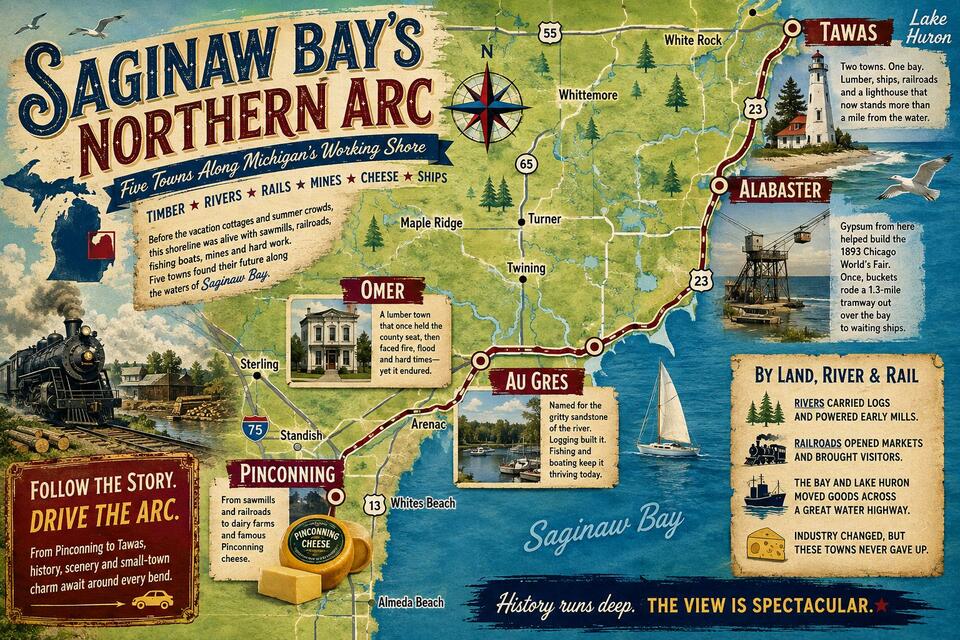 Saginaw Bay’s Northern Arc: Five Towns Along Michigan’s Working Shore