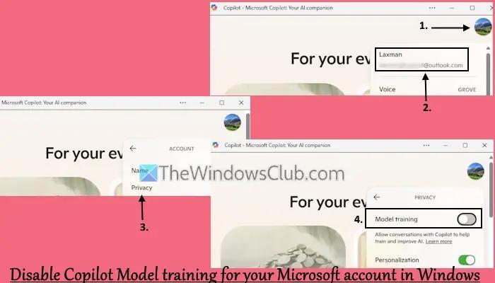Disable Copilot Model Training for your Microsoft Account in Windows 11 ...