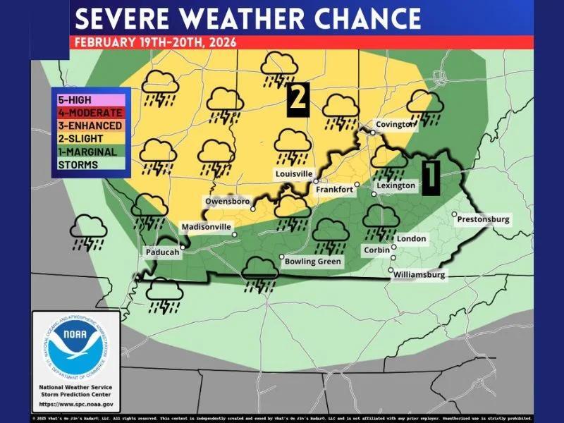Kentucky and Southern Indiana Face Level 2 Severe Storm Risk February ...