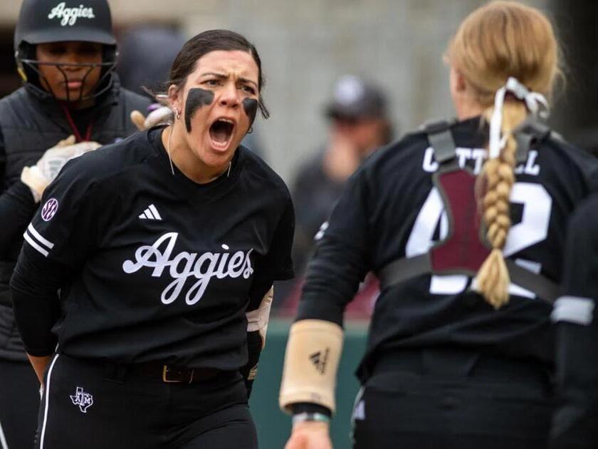 softball team comes back to beat Texas A&M 65 in second game