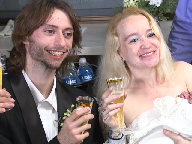 Baby crashes Las Vegas wedding plans, family celebrates both in one day