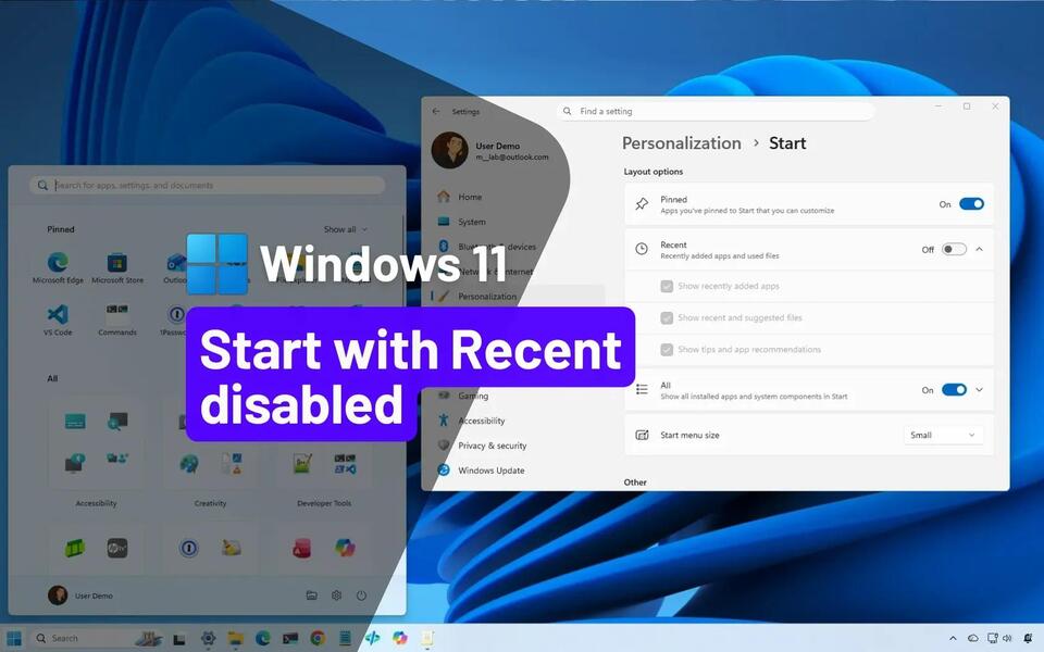 How to disable Recent file and app recommendations in Start menu on Windows 11