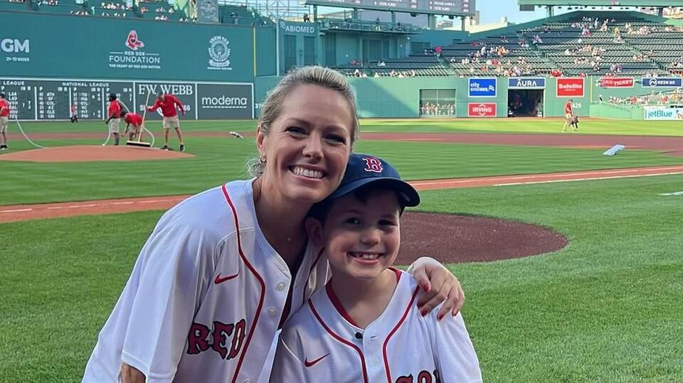 Dylan Dreyer Throws 1st Pitch at Red Sox Game With Son Calvin: So ...