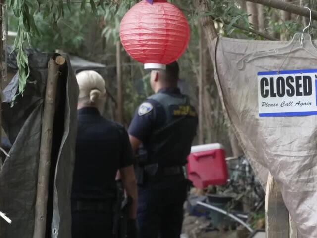 Bakersfield police sweep Kern River homeless encampments
