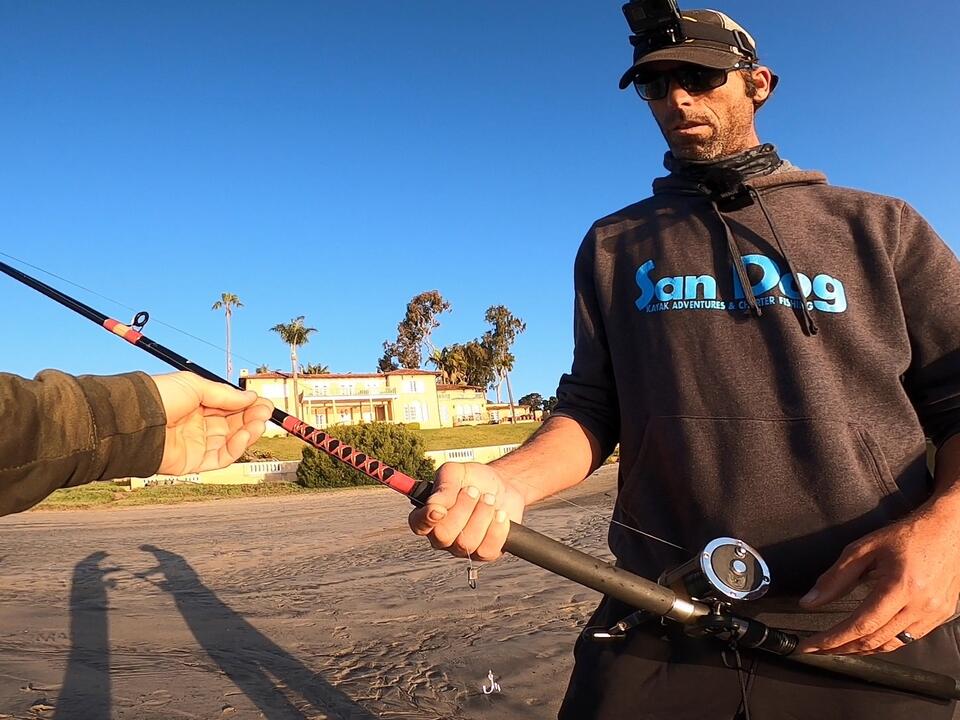 How To Catch California Halibut Sliding Hook on Carolina Rig & Live Sardine Fishing Tackle