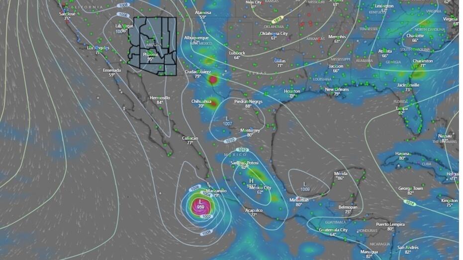 Tropical System and Low Pressure Set to Impact Arizona with ...