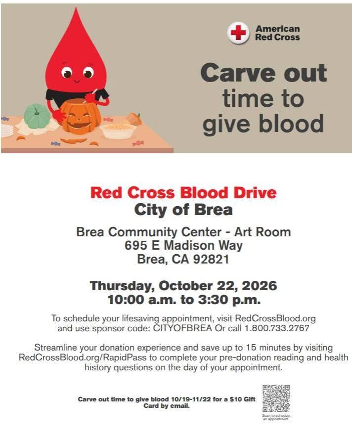 Red Cross blood drive at Brea Community Center - NewsBreak