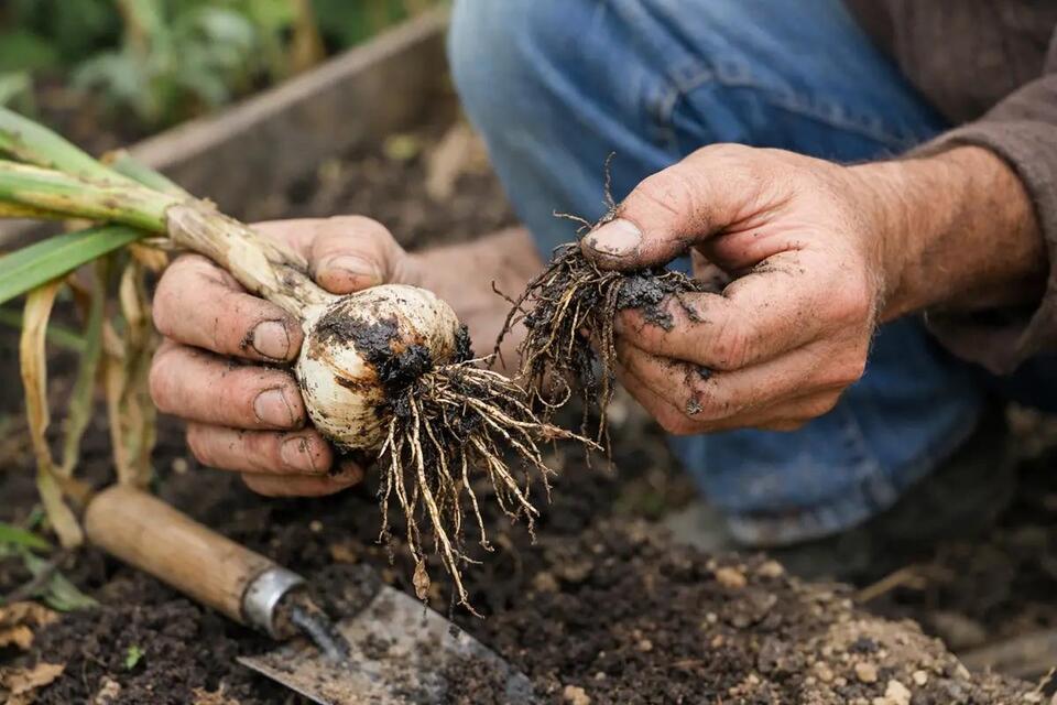 How to stop root rot in garlic after heavy watering when drainage fails ...