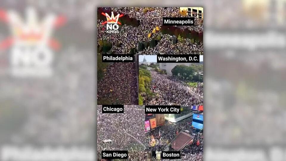 Fact Check: Video of 'No Kings' rallies in 7 US cities is real but not ...