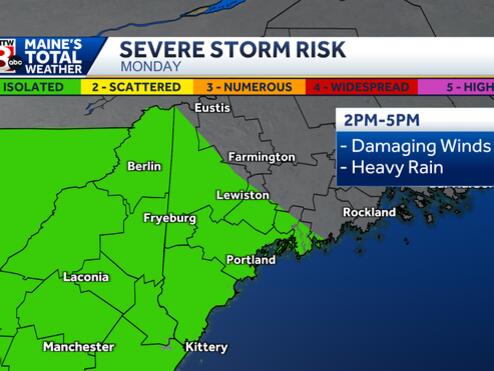 Severe storms and damaging wind threat for Monday