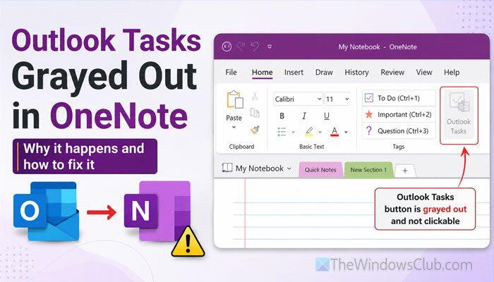 Outlook Tasks grayed out in OneNote - NewsBreak