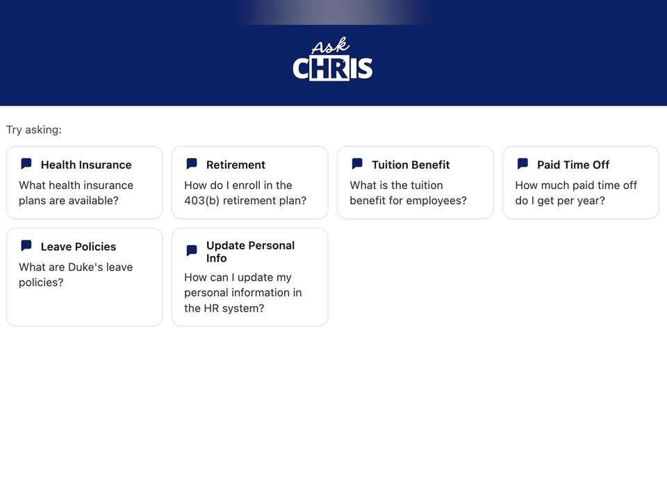Duke HR launches AI chatbot to answer employee questions - NewsBreak